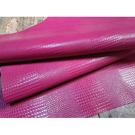 morceau rectangulaire 82x52 cm - rose - caïman - cuirenstock