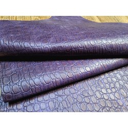 morceau rectangulaire 82x52 cm - violet - crocodile - cuirenstock
