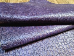 morceau rectangulaire 82x52 cm - violet - crocodile - cuirenstock