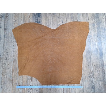 Peau de veau velours camel - félin - maroquinerie - Cuirenstock