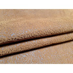 Peau de veau velours camel - félin - maroquinerie - cuirenstock