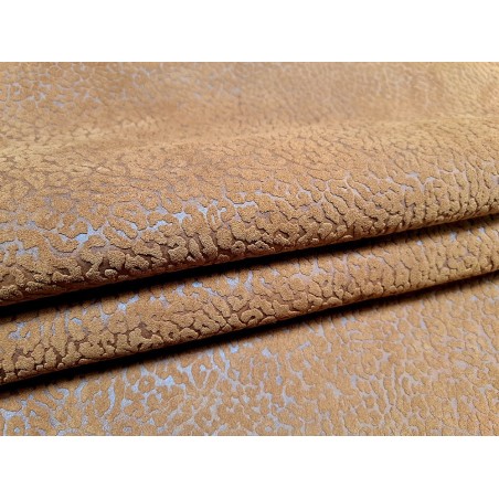 Peau de veau velours camel - félin - maroquinerie - cuirenstock
