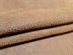 Peau de veau velours camel - félin - maroquinerie - cuirenstock