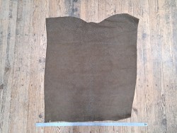 Peau de veau velours brun kaki - félin - maroquinerie - cuir en stock