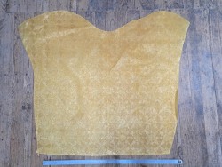 Peau de veau velours - jaune - géométrique - maroquinerie - cuir en stock
