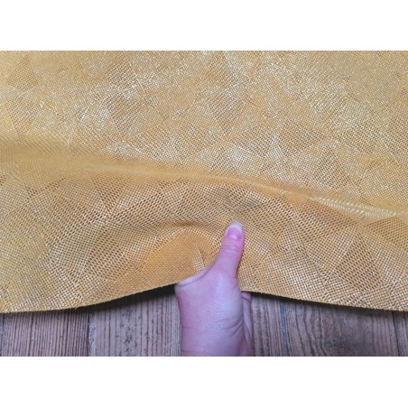 Peau de veau velours - jaune - géométrique - maroquinerie - Cuirenstock