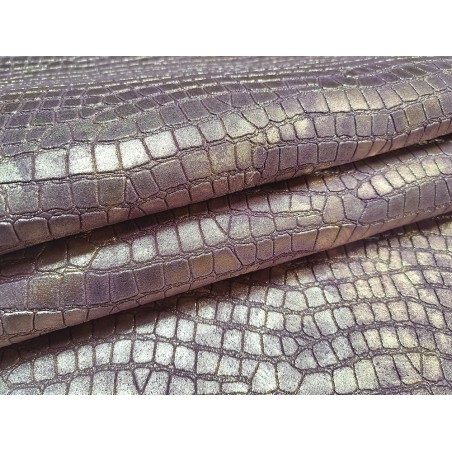 Peau de veau velours - parme - crocodile - maroquinerie - cuirenstock