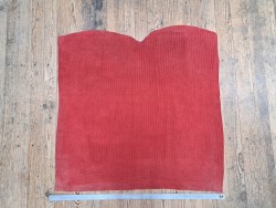 Peau de veau velours - rouge - crocodile - maroquinerie - cuir en stock