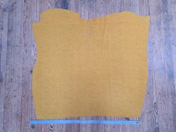 Peau de veau velours - jaune - crocodile - maroquinerie - cuir en stock