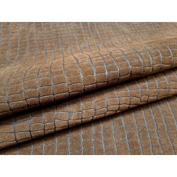 Peau de veau velours - marron - crocodile - maroquinerie - cuirenstock