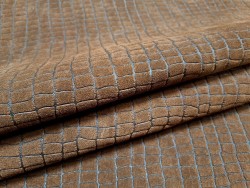 Peau de veau velours - marron - crocodile - maroquinerie - cuirenstock