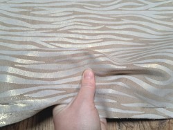 Peau de veau velours - beige/blanc - zébré - maroquinerie - Cuirenstock