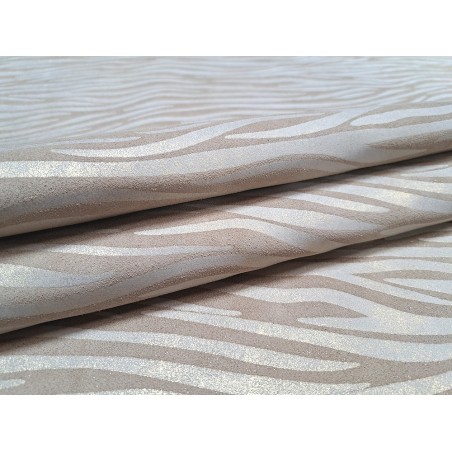 Peau de veau velours - beige/blanc - zébré - maroquinerie - cuirenstock