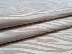 Peau de veau velours - beige/blanc - zébré - maroquinerie - cuirenstock