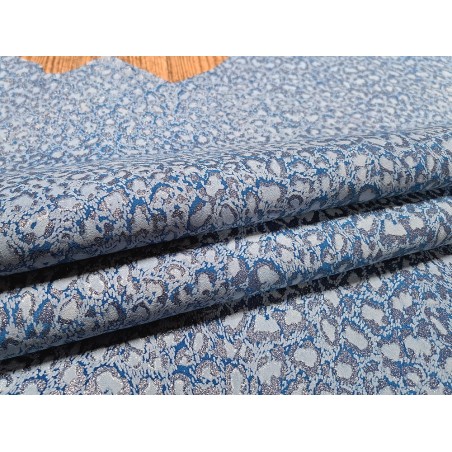 Peau de veau velours - bleu - léopard - maroquinerie - cuirenstock