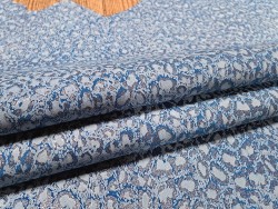 Peau de veau velours - bleu - léopard - maroquinerie - cuirenstock