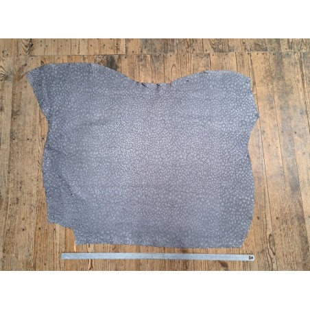 Peau de veau velours - gris - léopard - maroquinerie - cuir en stock