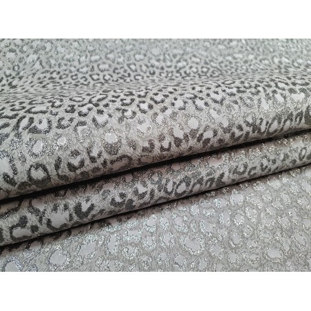 Peau de veau velours - gris - léopard - maroquinerie - cuirenstock
