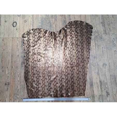 Peau de veau velours - bronze - serpent - maroquinerie - Cuirenstock