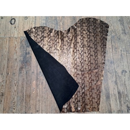 L'UNIQUE N°17 - Noir métallisée bronze - Cuir en Stock