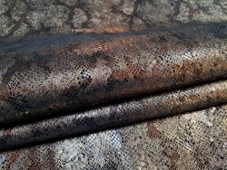 Peau de veau velours - bronze - serpent - maroquinerie - cuirenstock