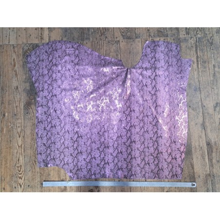 Peau de veau velours - parme - serpent - maroquinerie - cuir en stock