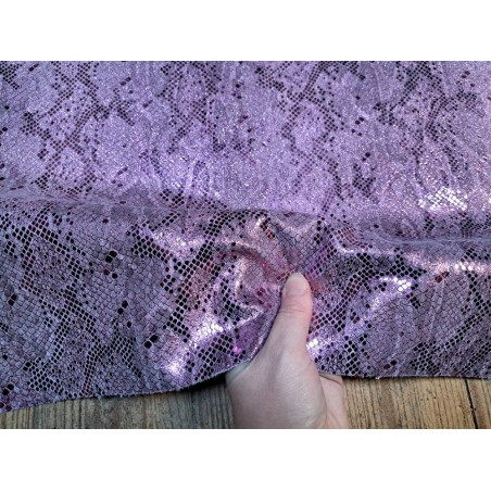 Peau de veau velours - parme - serpent - maroquinerie - Cuirenstock