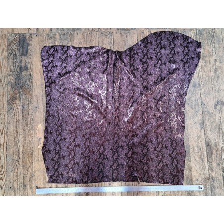 Peau de veau velours - noir - serpent - maroquinerie - cuir en stock