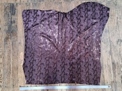 Peau de veau velours - noir - serpent - maroquinerie - cuir en stock