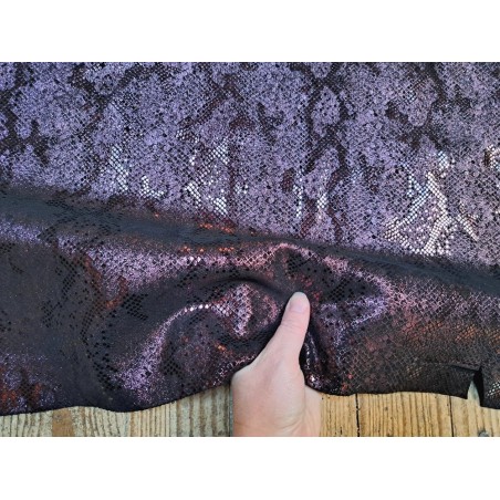 Peau de veau velours - noir - serpent - maroquinerie - Cuirenstock
