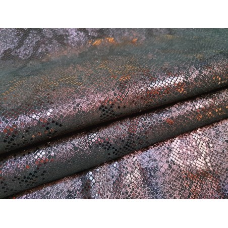 Peau de veau velours - noir - serpent - maroquinerie - cuirenstock