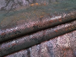Peau de veau velours - noir - serpent - maroquinerie - cuirenstock