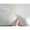 morceau rectangulaire 82x52 cm - crème - crocodile - Cuirenstock