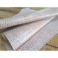 morceau rectangulaire 82x52 cm - blanc/caramel - gros grains - cuirenstock