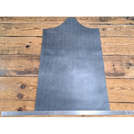 morceau rectangulaire 82x52 cm - petits grains - noir - cuir en stock