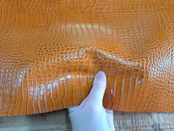 morceau rectangulaire 82x52 cm - crocodile - miel - Cuirenstock