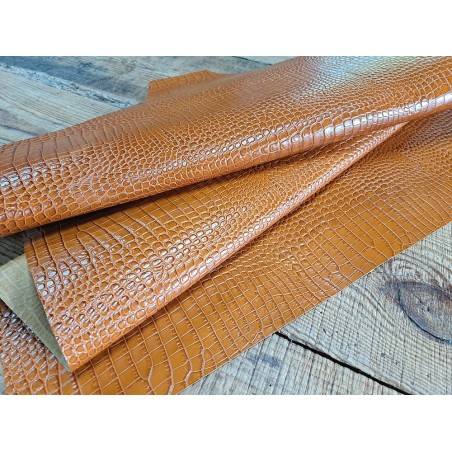 morceau rectangulaire 82x52 cm - crocodile - miel - cuirenstock