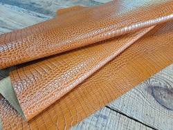 morceau rectangulaire 82x52 cm - crocodile - miel - cuirenstock