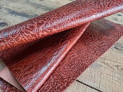 morceau rectangulaire 82x52 cm - gros grains - brun rouge - cuirenstock