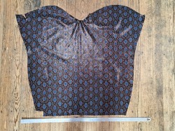 Peau de veau velours - noir/bleu - lézard - maroquinerie - cuir en stock
