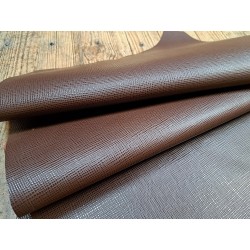 morceau rectangulaire 82x52 cm - marron - petits grains - cuirenstock