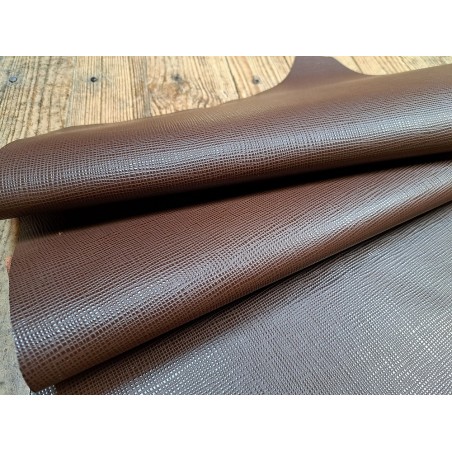 morceau rectangulaire 82x52 cm - marron - petits grains - cuirenstock