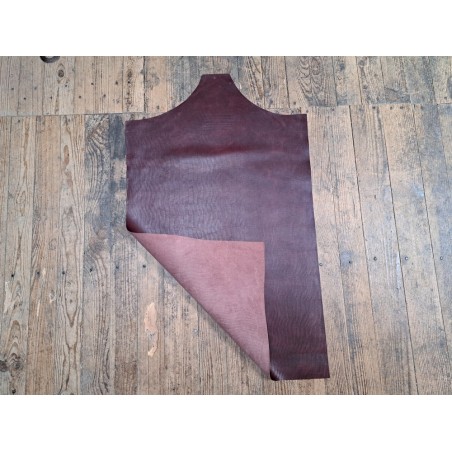 Morceau unique 82x59 - N°14 - Lézard - Bordeaux pullup - Cuir en Stock