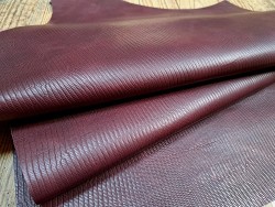 morceau rectangulaire 82x52 cm - bordeaux - lézard - cuirenstock