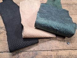 Peau de cuir de poisson - saumon - Cuir marin - Cuir en stock