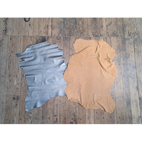 Lot de 2 peaux de Cuir de chèvre et d'agneau - Cuir en Stock