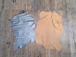 Lot de 2 peaux de Cuir de chèvre et d'agneau - Cuir en Stock