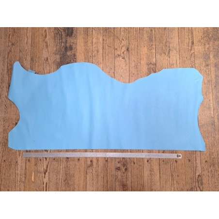 Peau de cuir de veau swift lisse - bleu ciel - maroquinerie - Cuirenstock