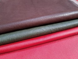 Lot de 3 peaux de cuir stretch - couleur diverses - Cuir en Stock