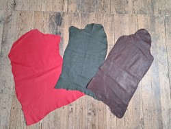 Lot de 3 peaux de cuir stretch - couleur diverses - Cuir en Stock